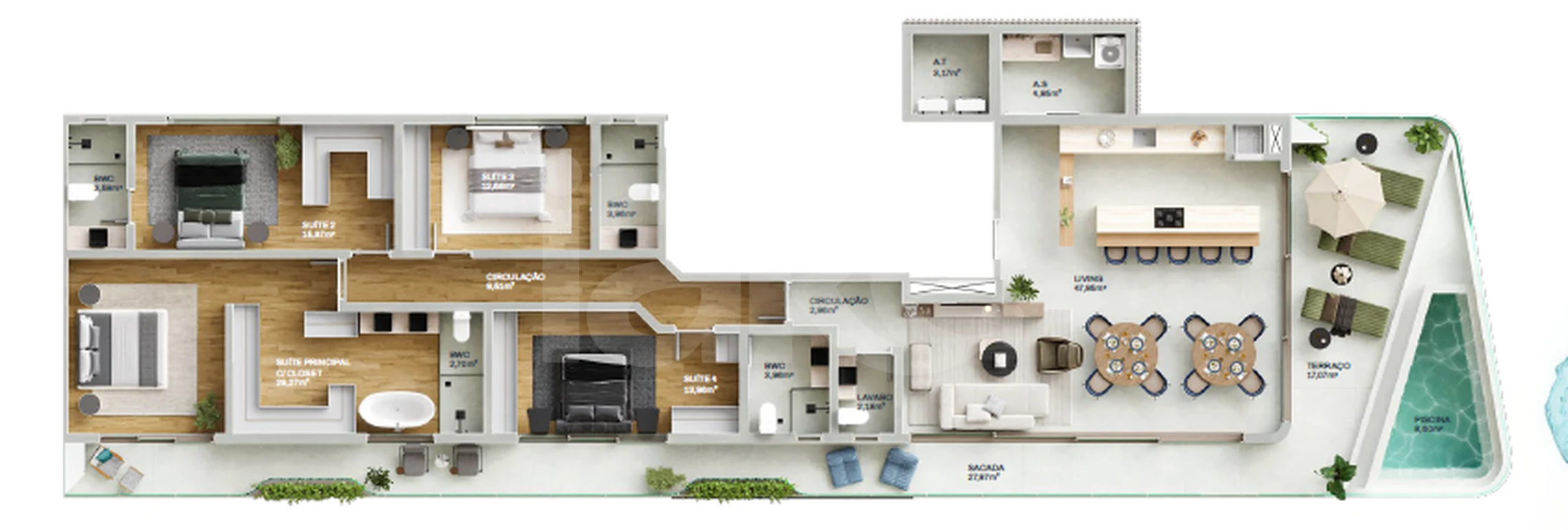 Planta — Apartamento 251,23 m²