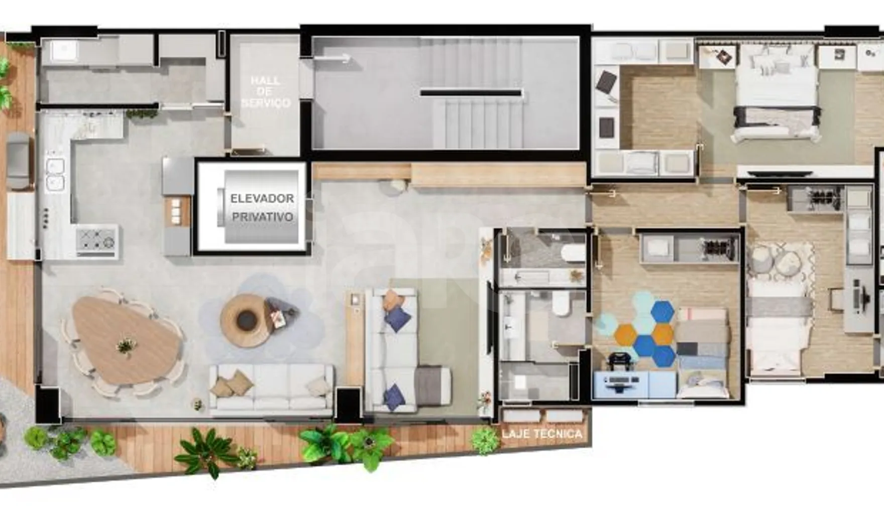 Planta — Apartamento 186,56 m²