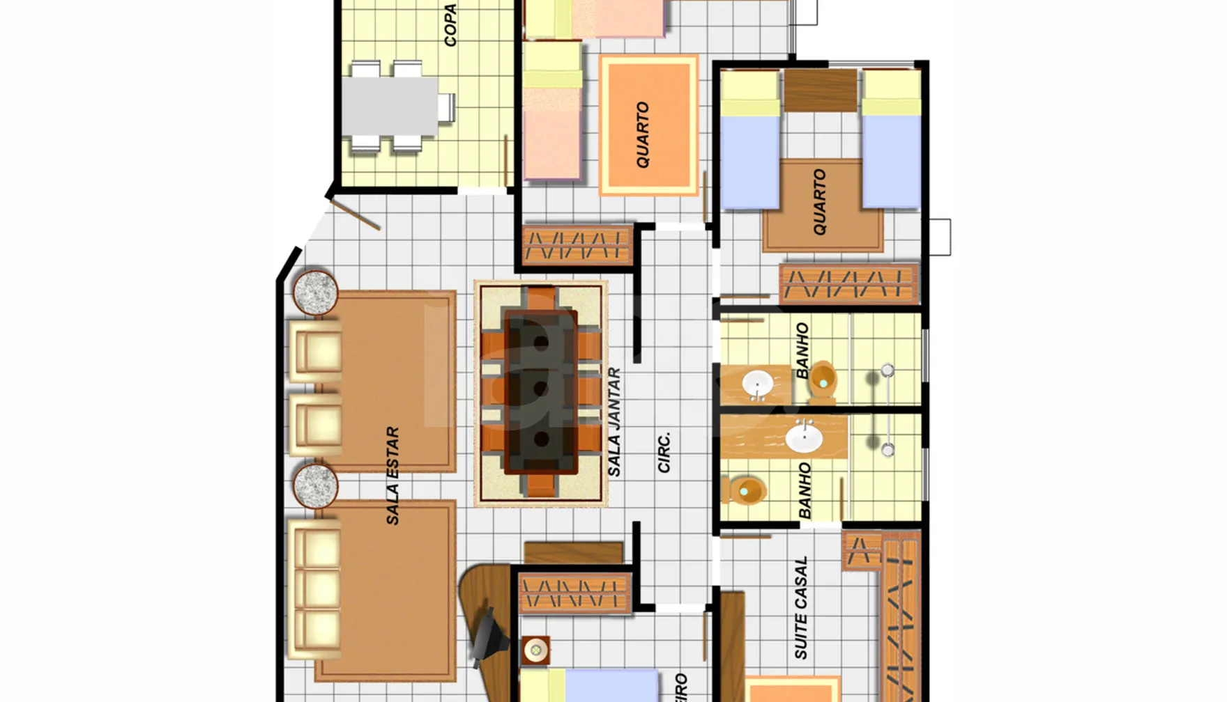 Planta — Apartamento 145,47 m²