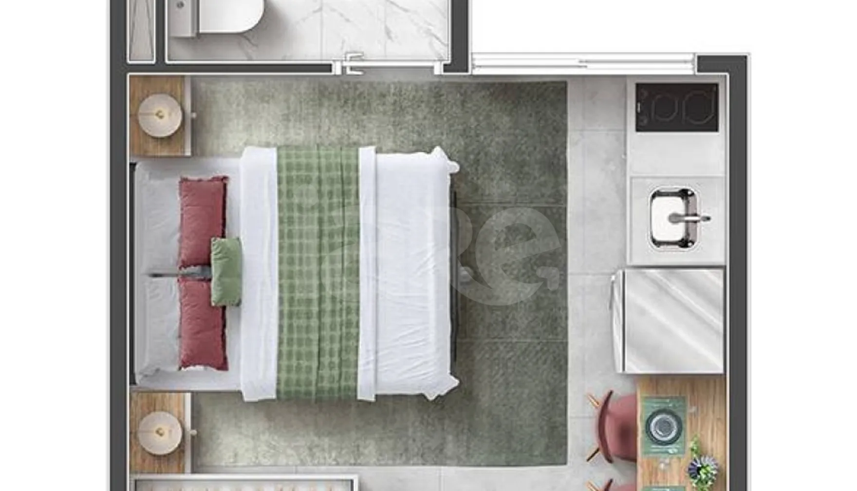 Planta — Studio 16,55 m²