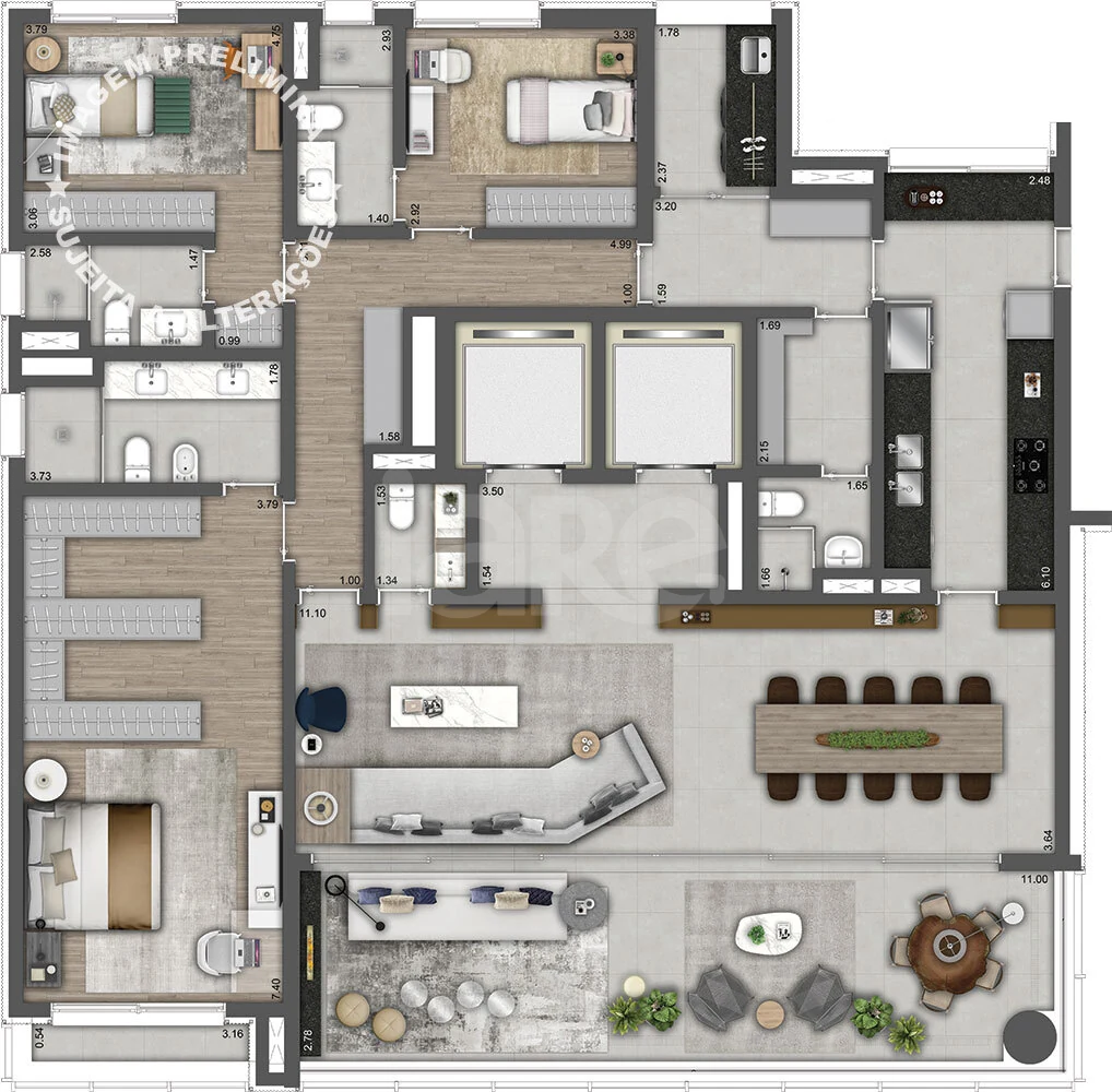Planta — Apartamento 240,26 m²