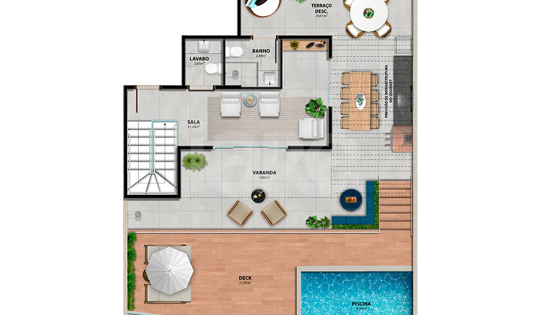 Planta — Cobertura Duplex 254,93 m²