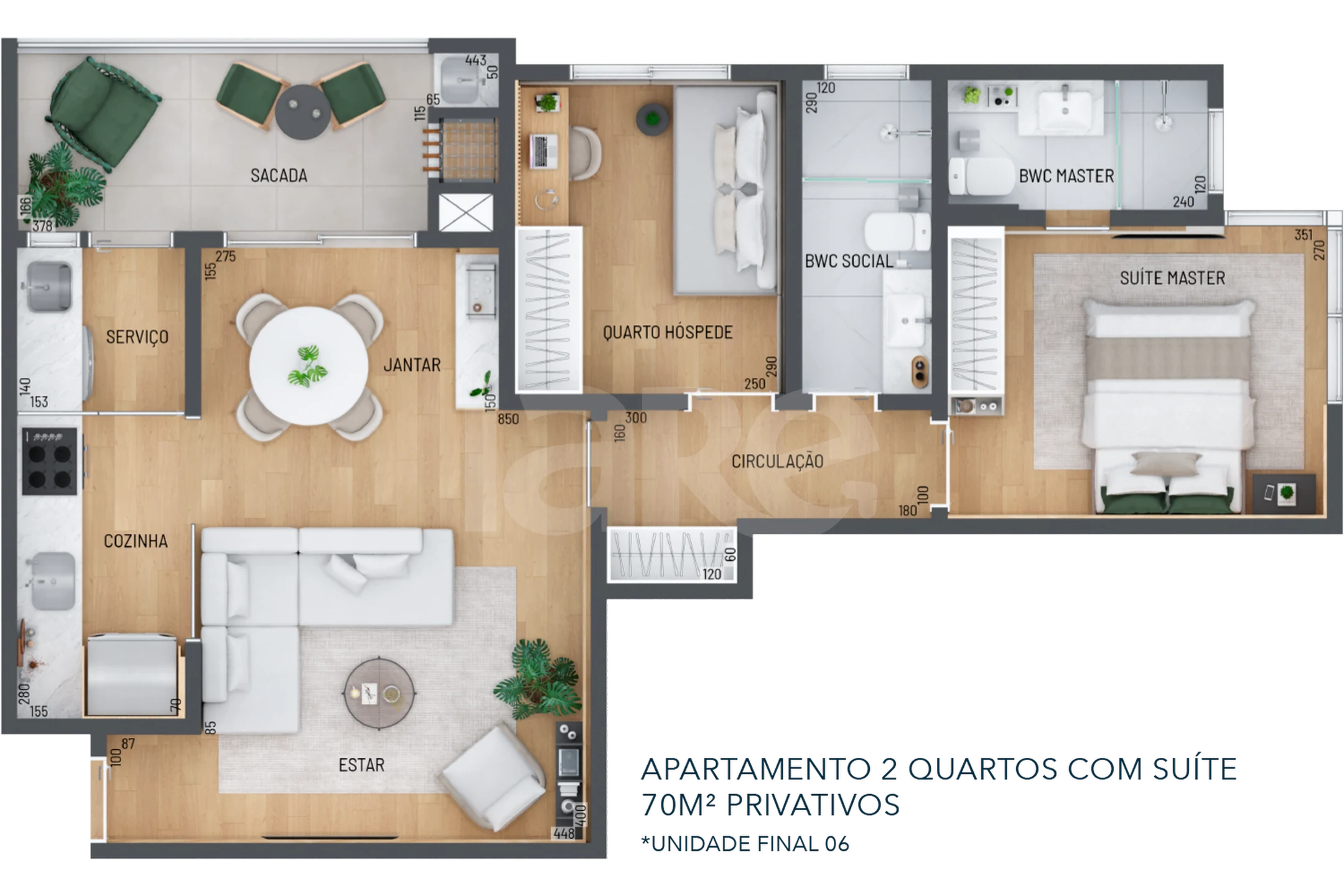 Planta — Apartamento 70 m²