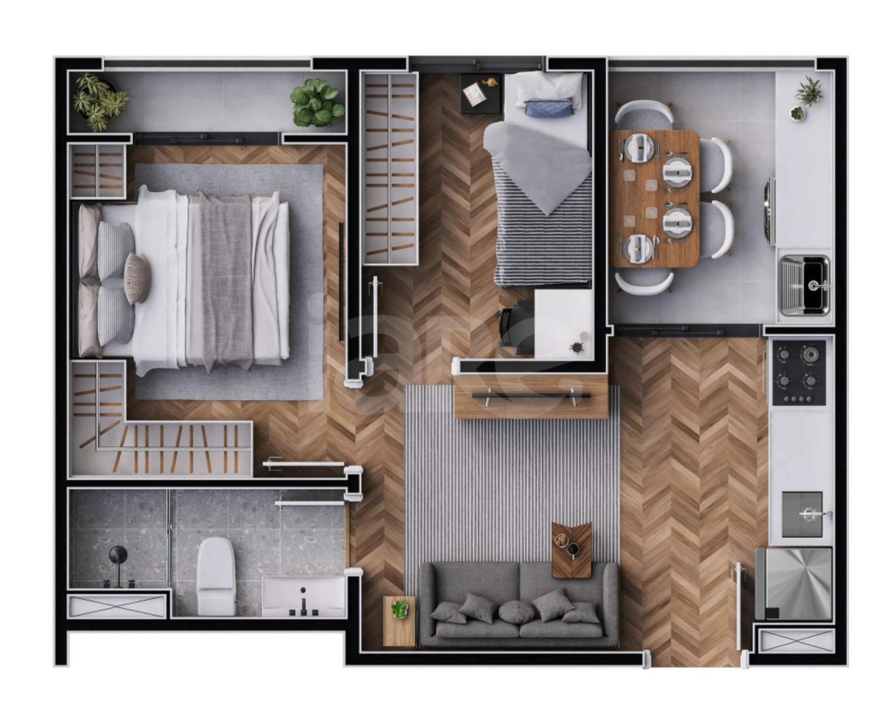 Planta — Apartamento 35,32 m²