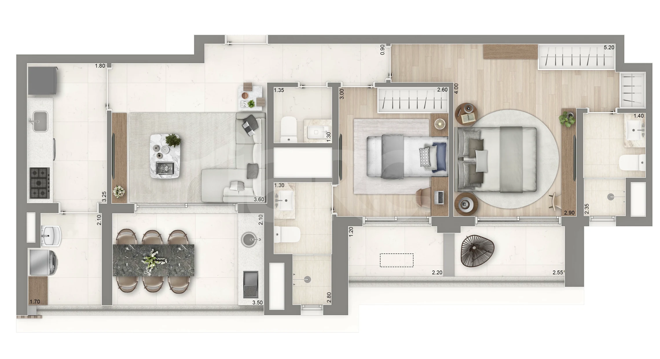 Planta — Apartamento 83 m²