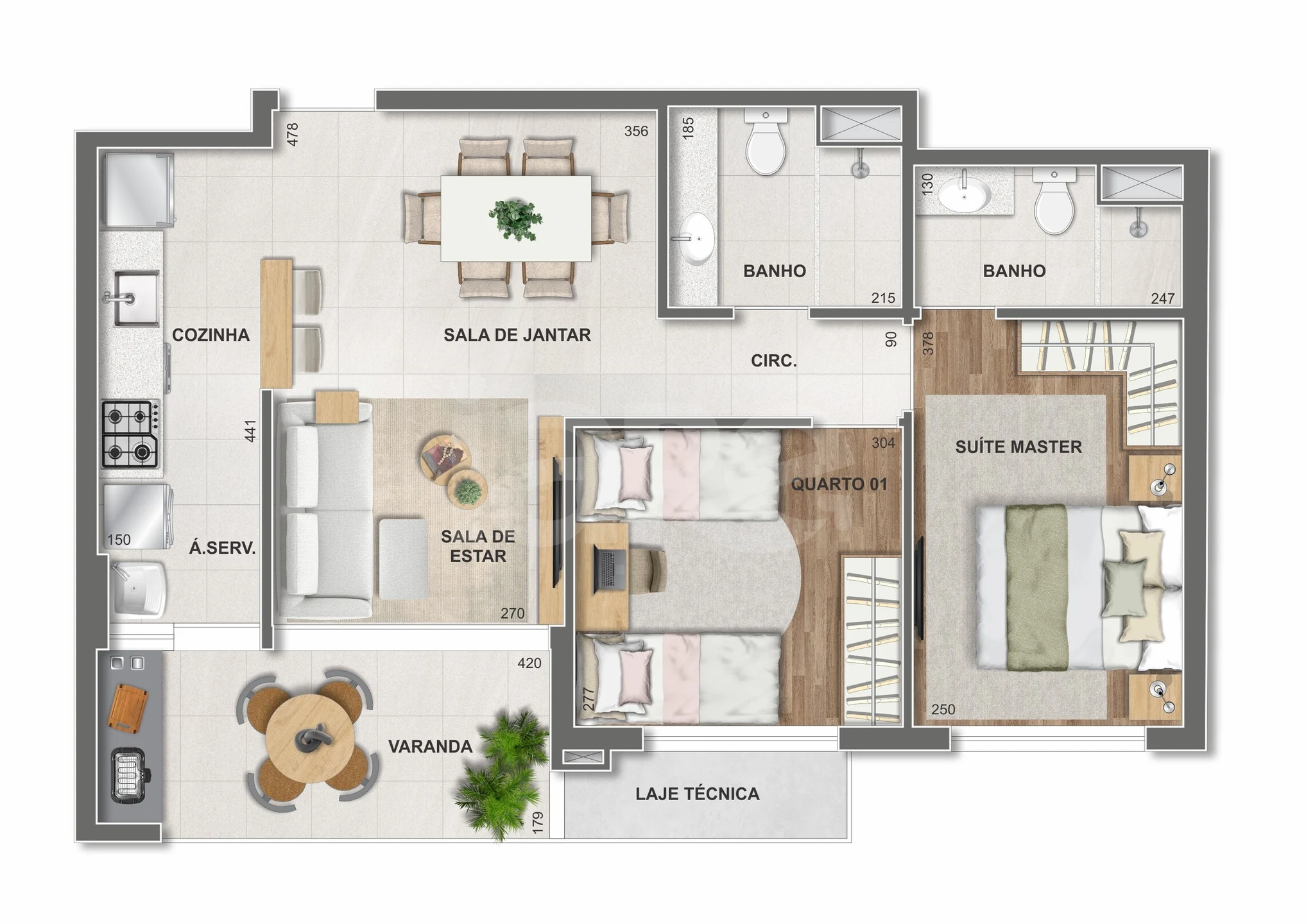 Planta — Apartamento 68,49 m²
