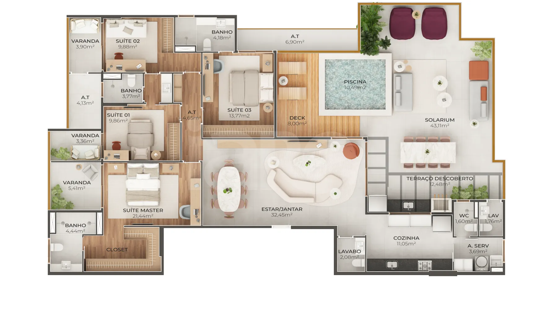 Planta — Cobertura Horizontal 242,85 m²