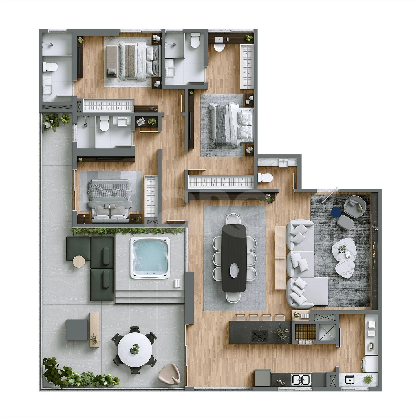 Planta — Apartamento 196,91 m²