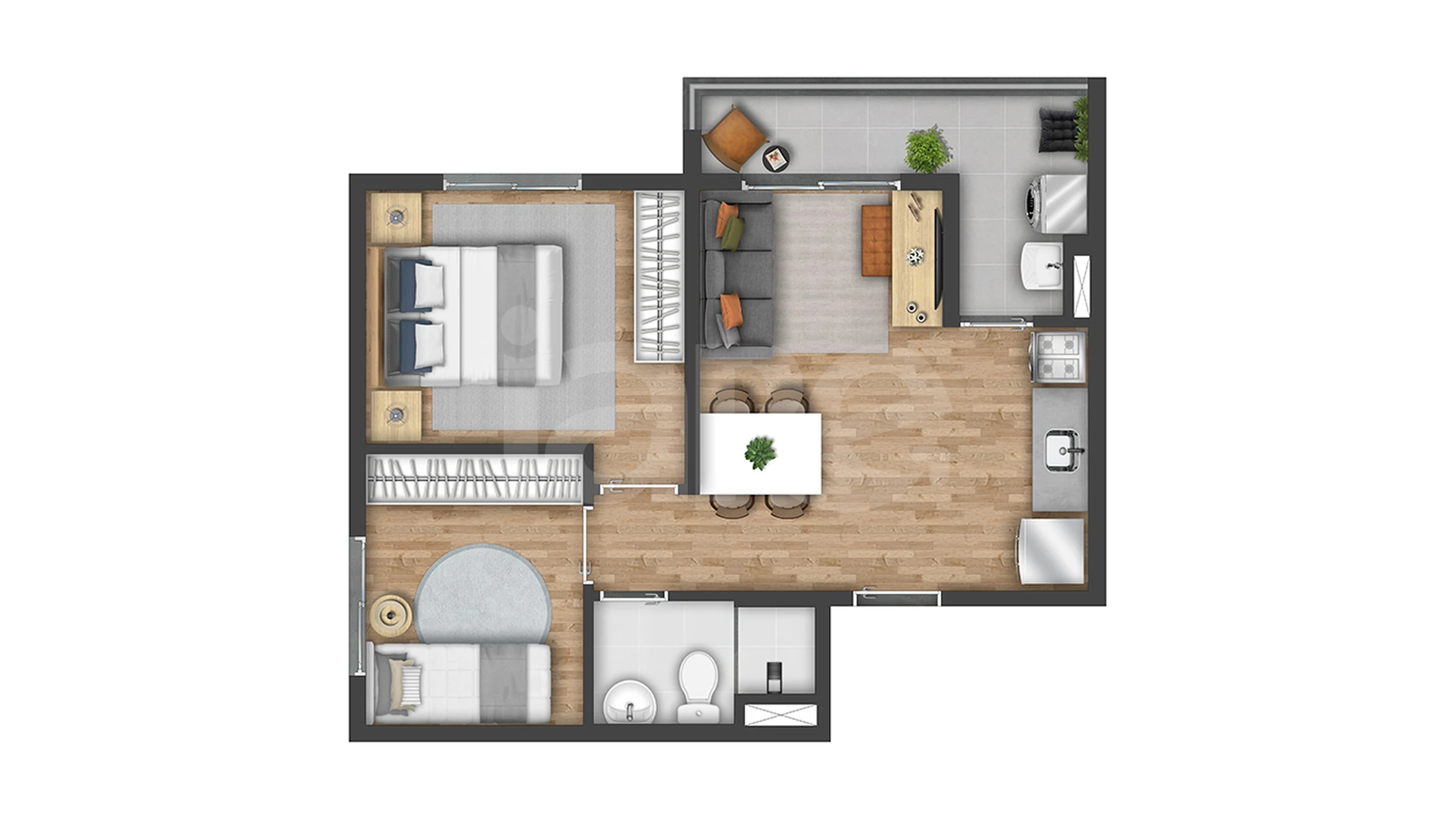 Planta — Apartamento 40,94 m²