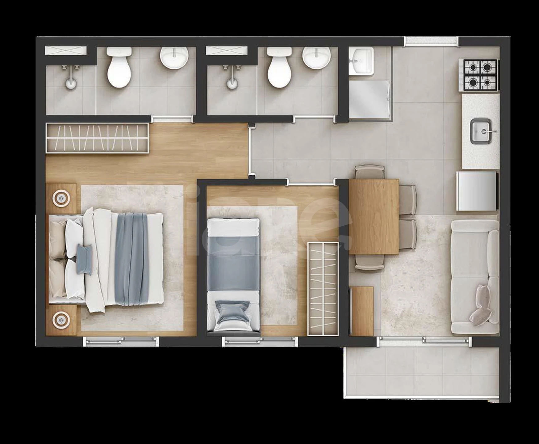 Planta — Apartamento 38 m²