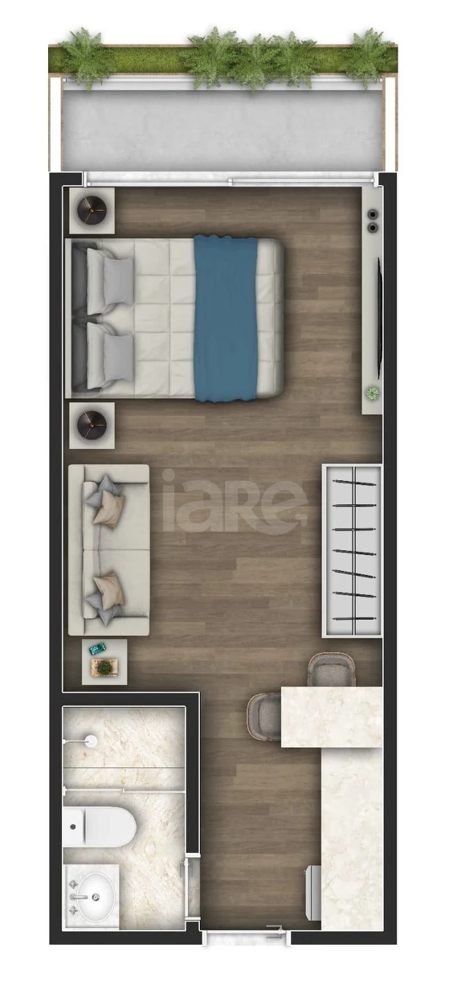 Planta — Studio 28,3 m²