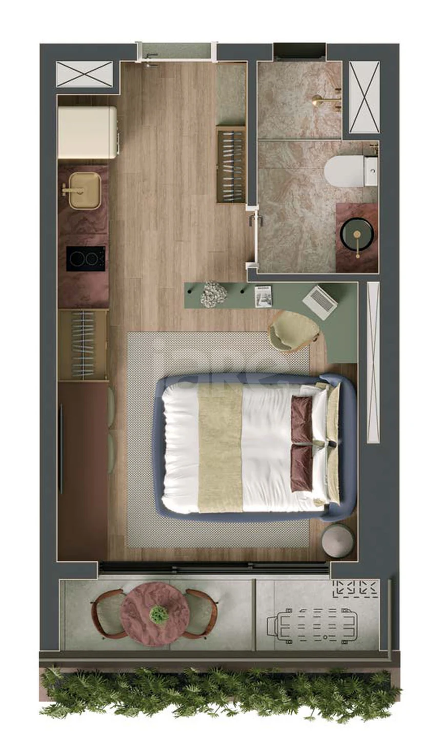 Planta — Studio 30 m²