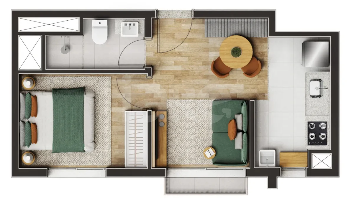 Planta — Apartamento 31,24 m²
