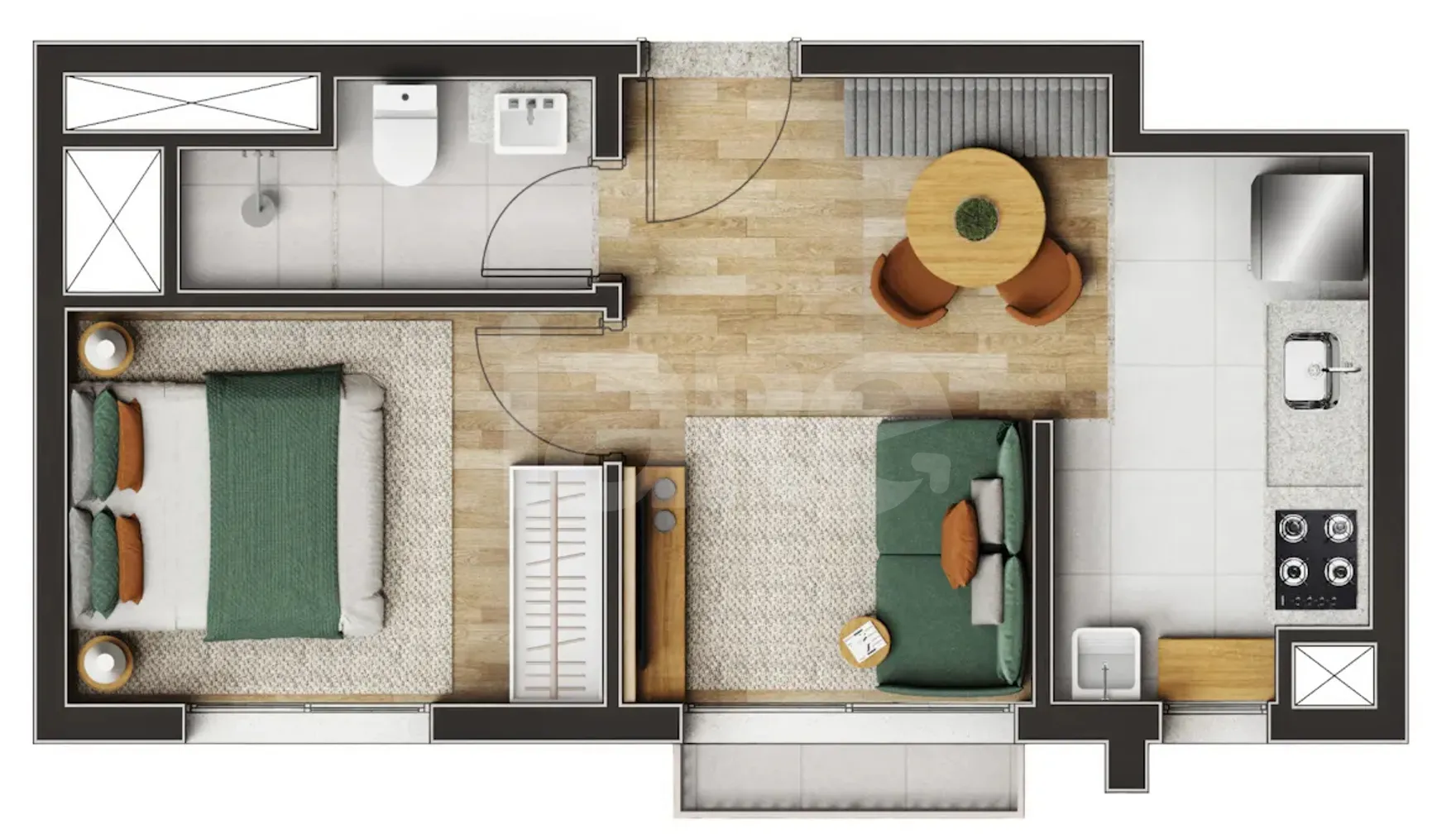 Planta — Apartamento 31,24 m²
