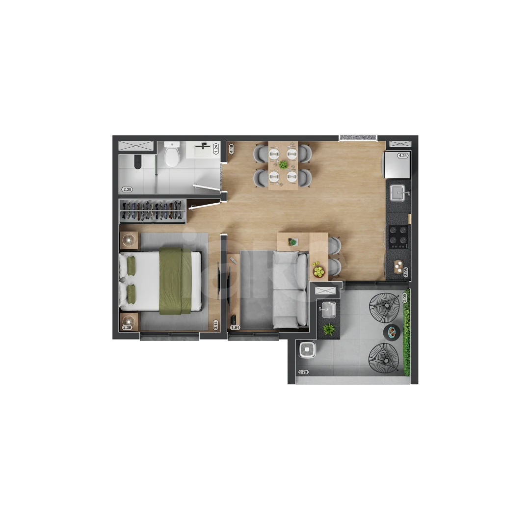 Planta — Garden 38,48 m²