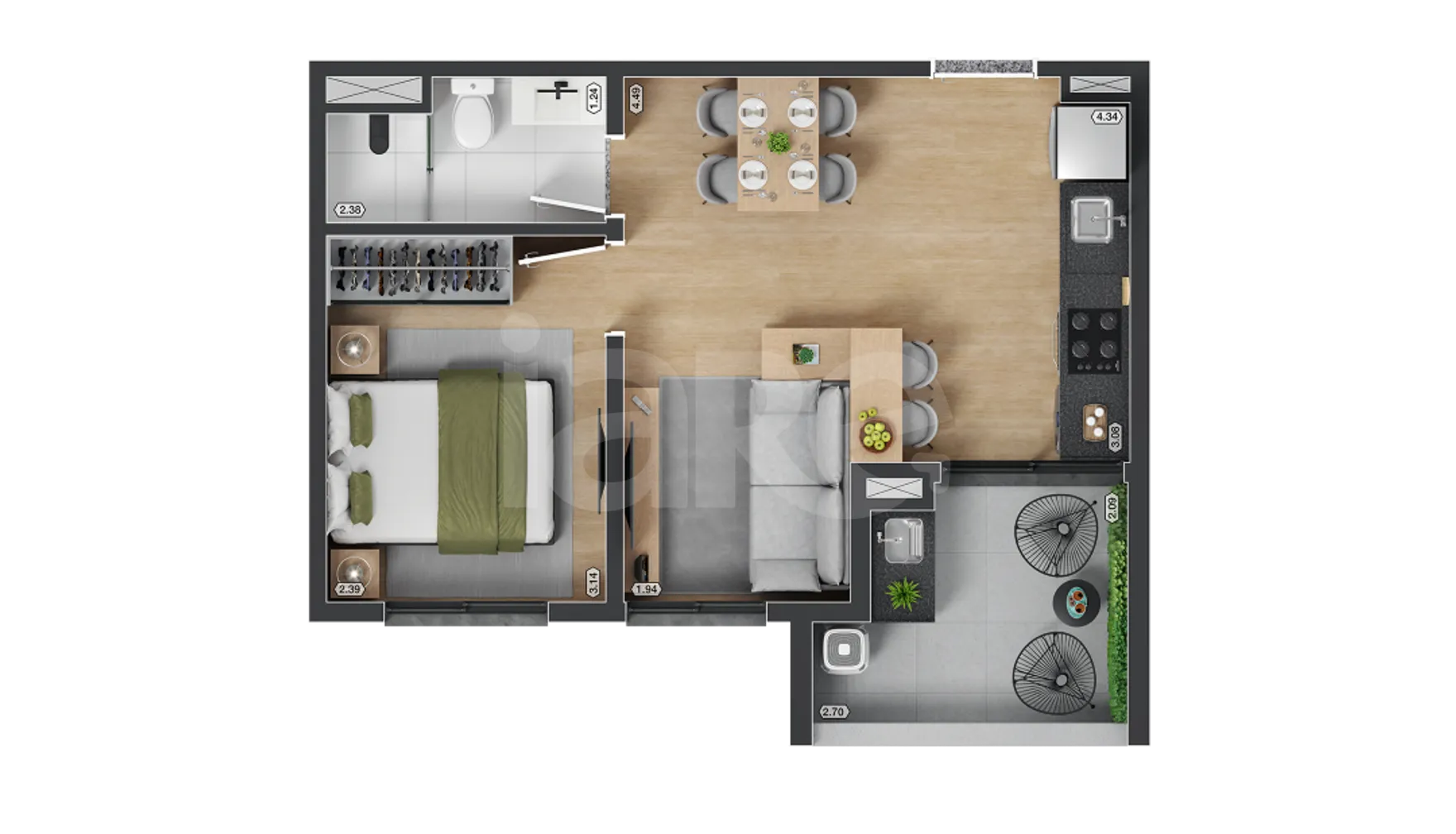 Planta — Garden 38,48 m²
