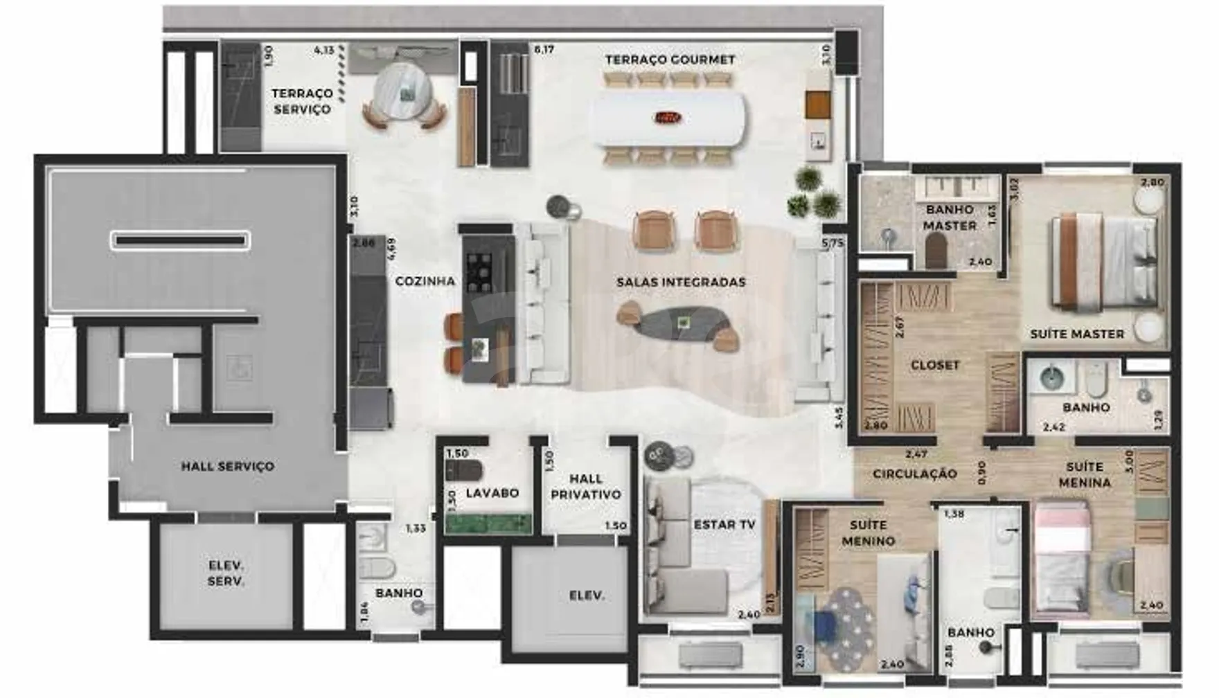 Planta — Apartamento 147,9 m²