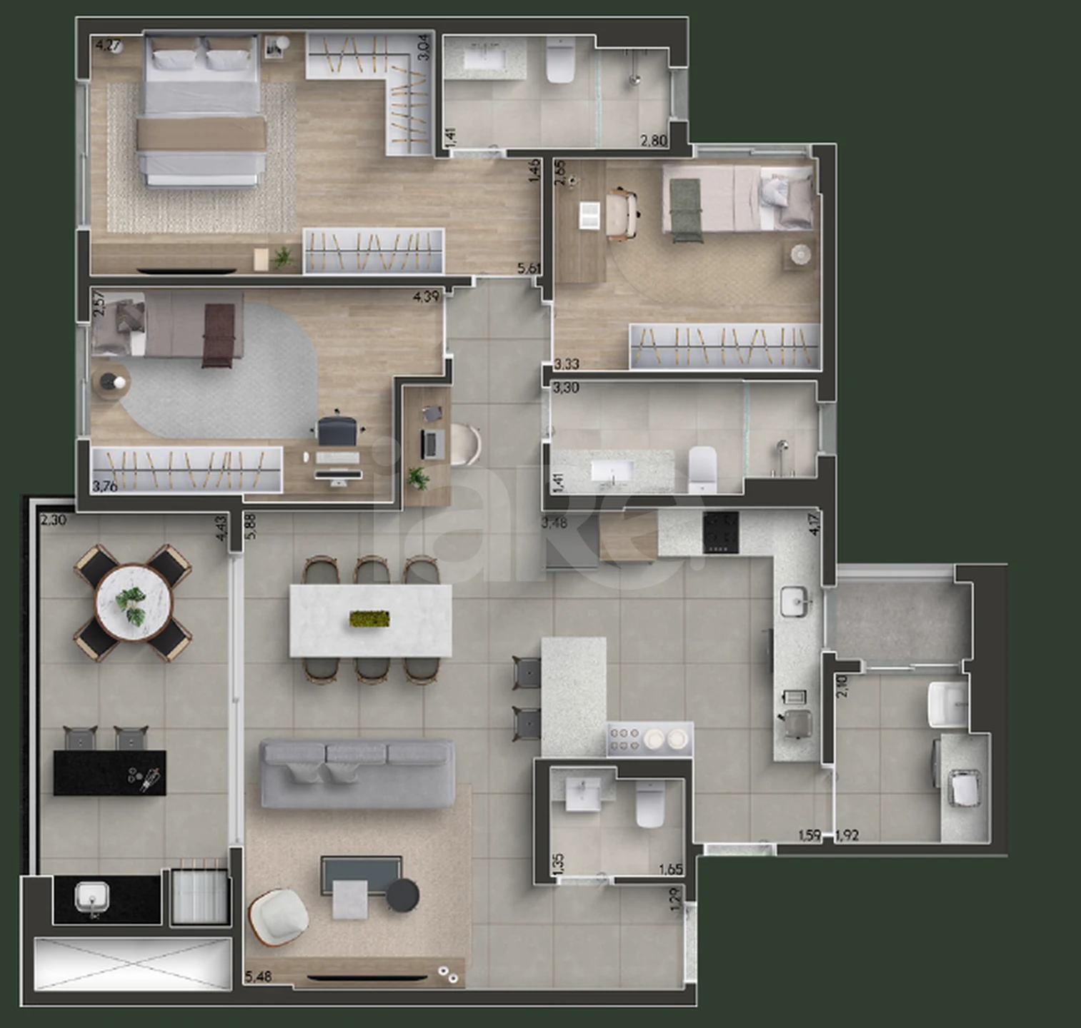 Planta — Apartamento 120,26 m²