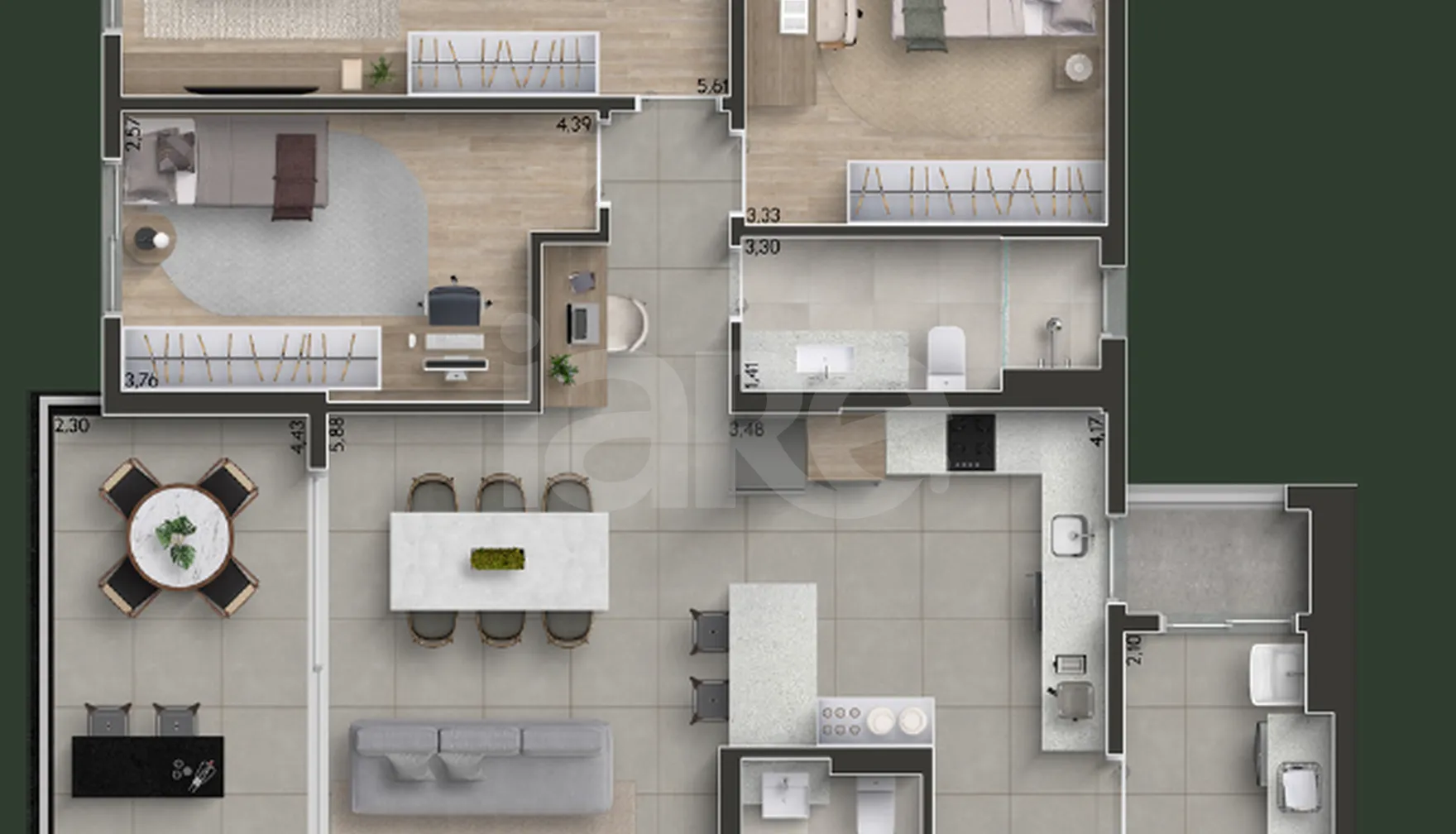 Planta — Apartamento 120,26 m²