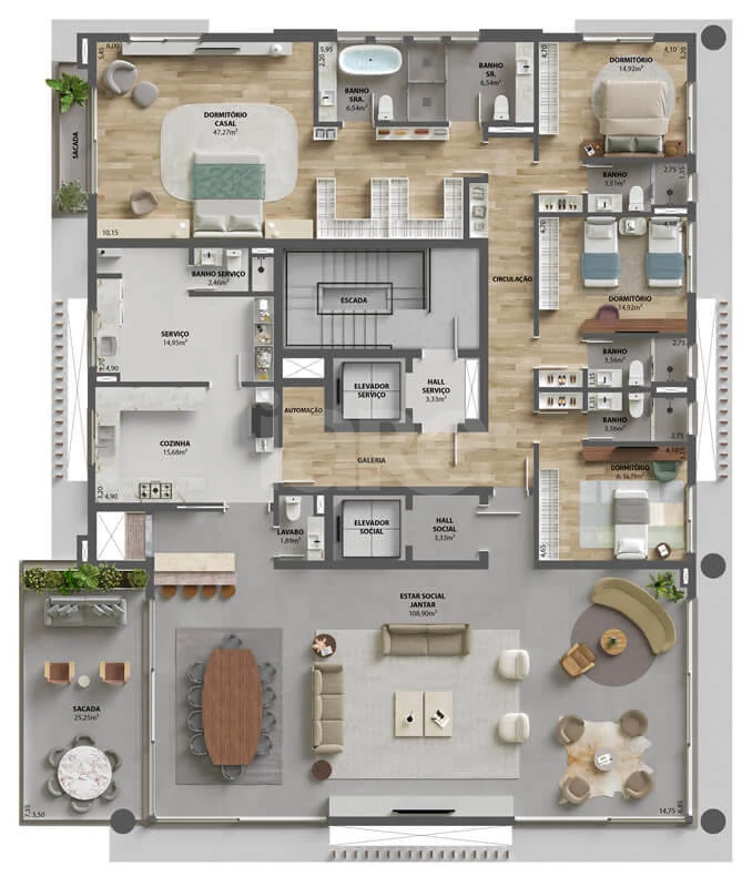 Planta — Apartamento 356,88 m²