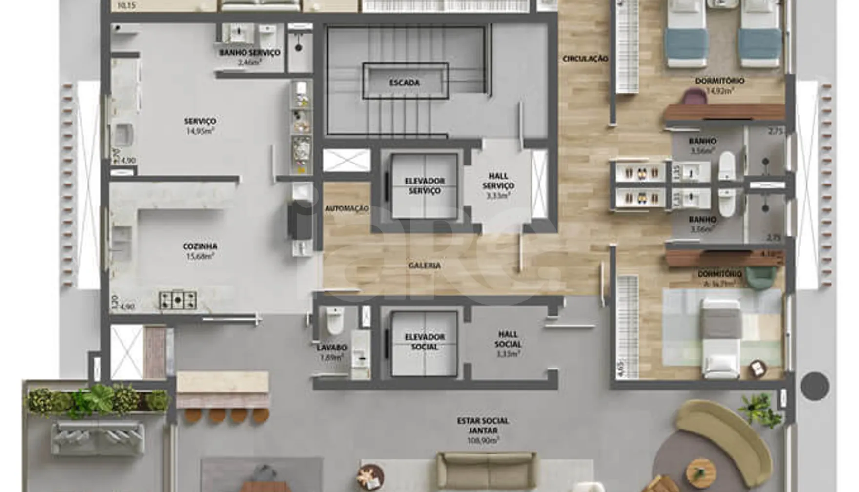 Planta — Apartamento 356,88 m²