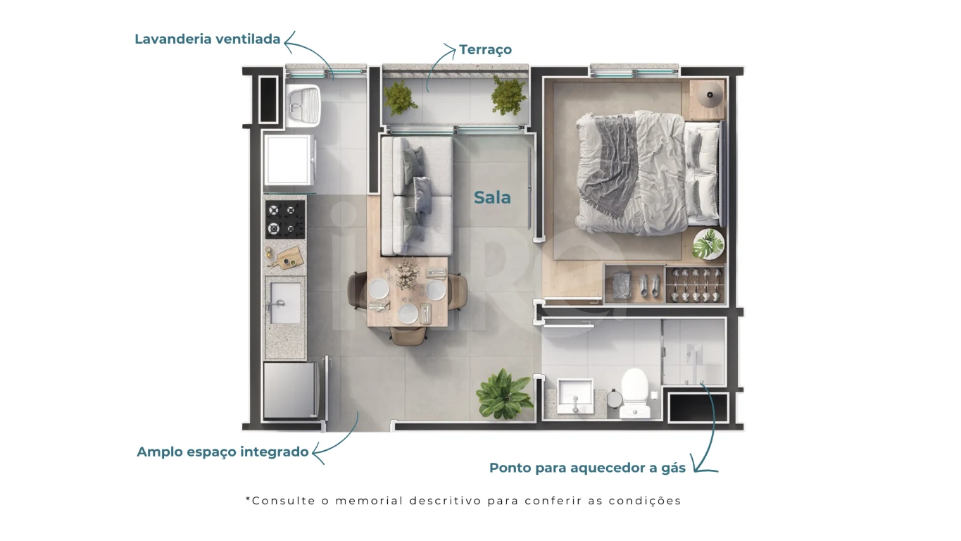 Planta — Apartamento 28,77 m²