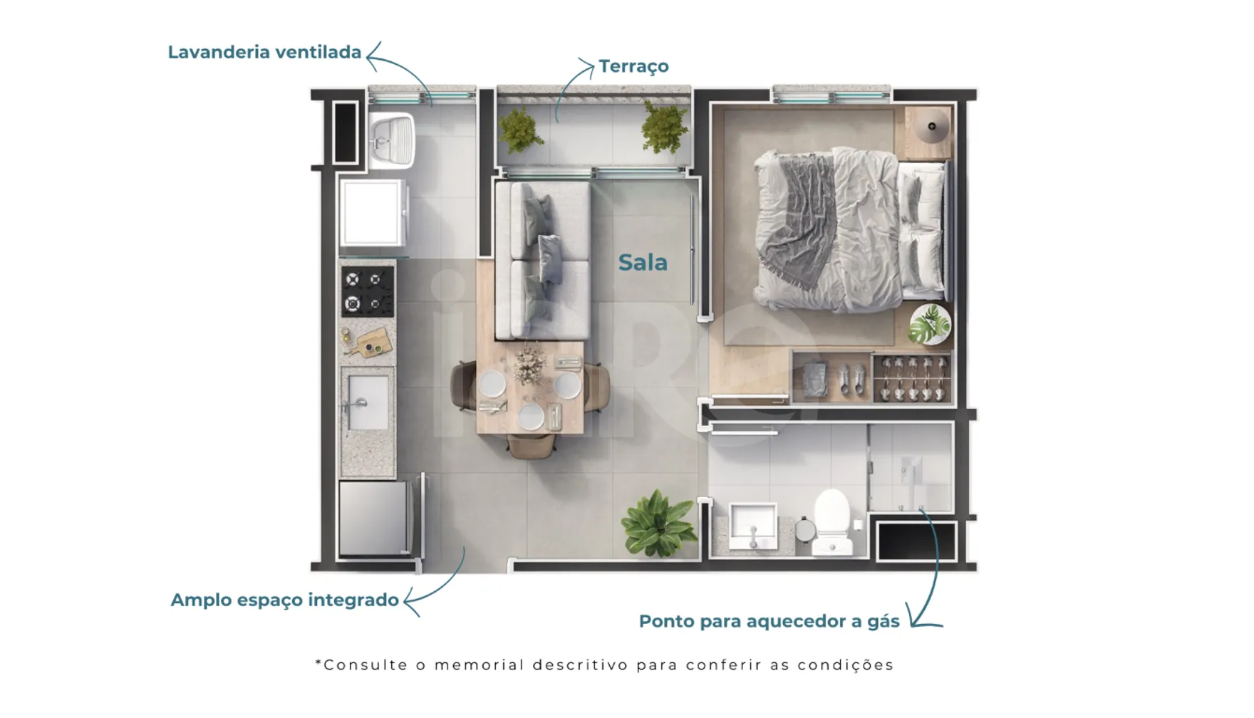 Planta — Apartamento 28,77 m²