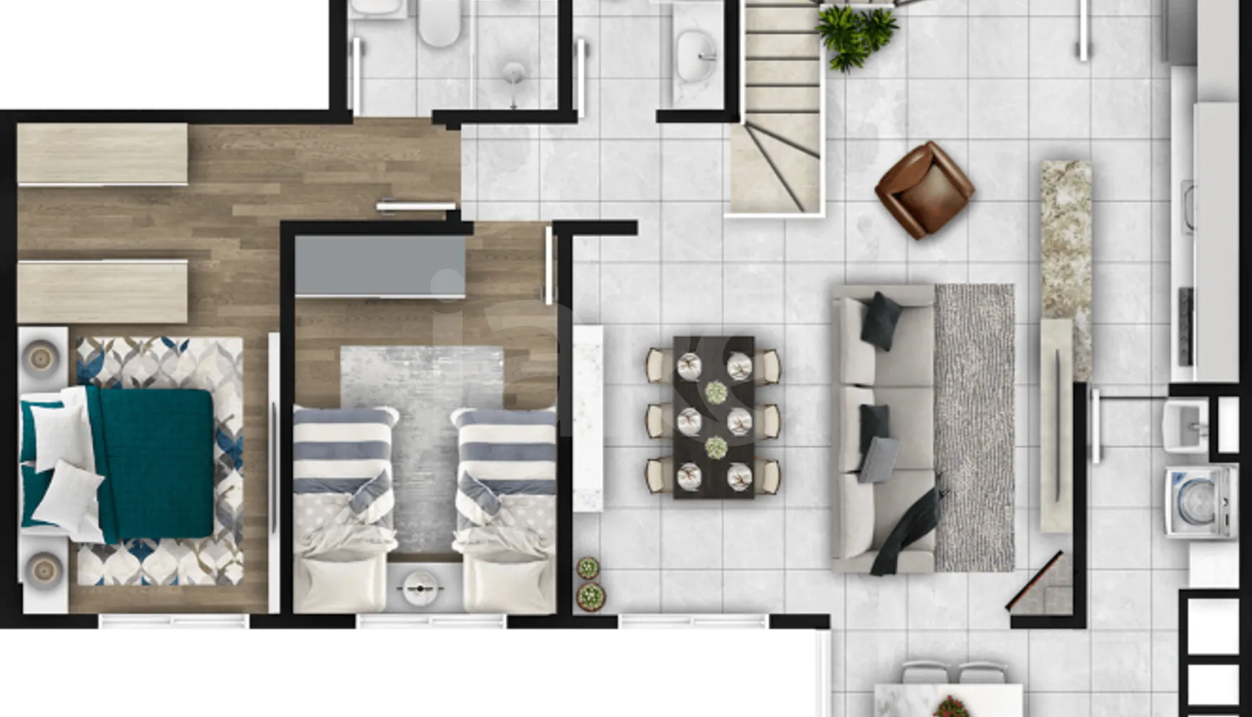 Planta — Cobertura Duplex 166,08 m²