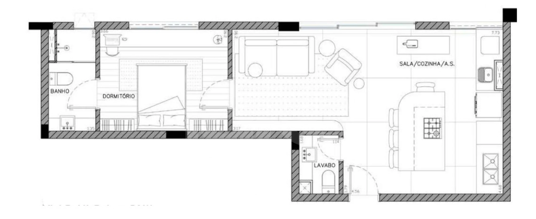 Planta — Apartamento 59,45 m²
