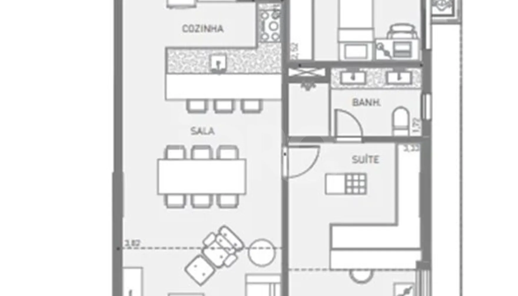 Planta — Apartamento 100,25 m²
