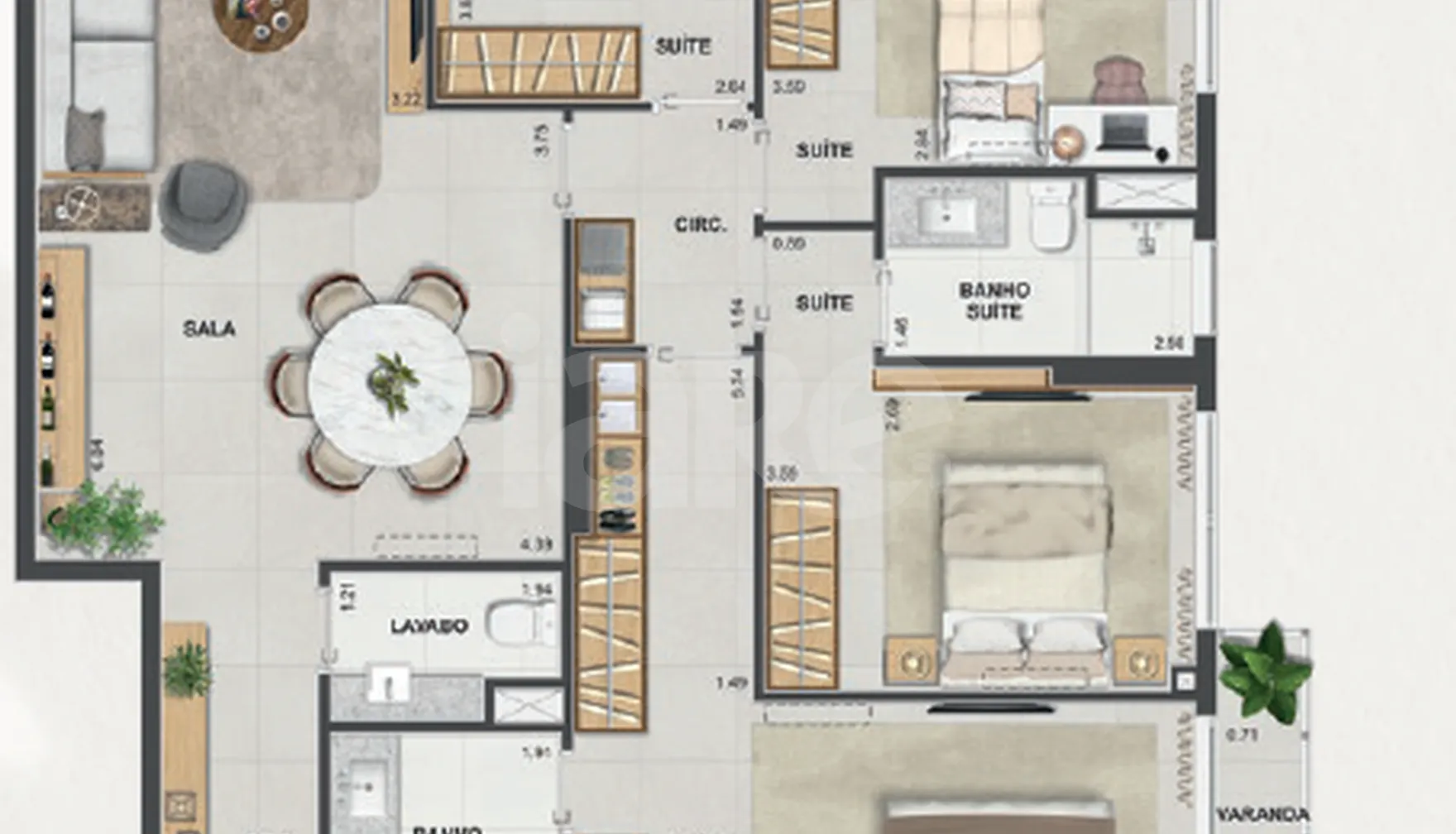 Planta — Apartamento 173,96 m²