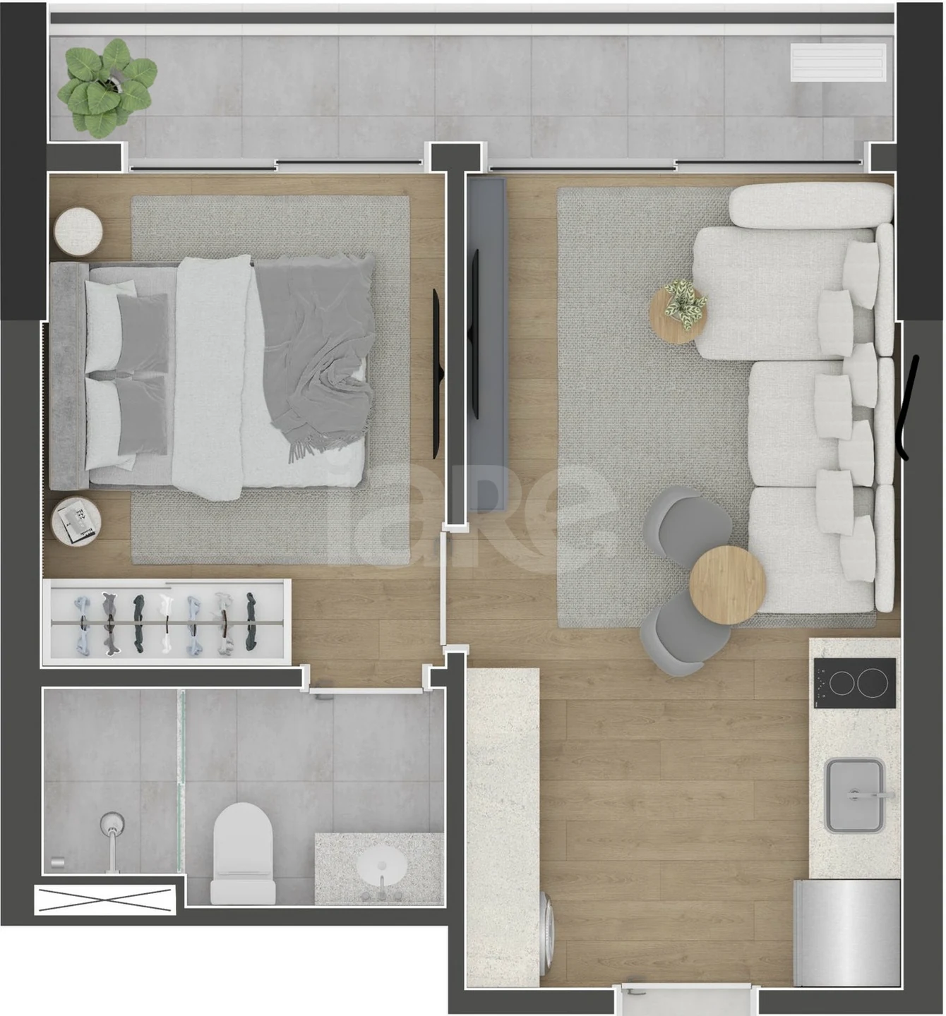 Planta — Apartamento 33,93 m²