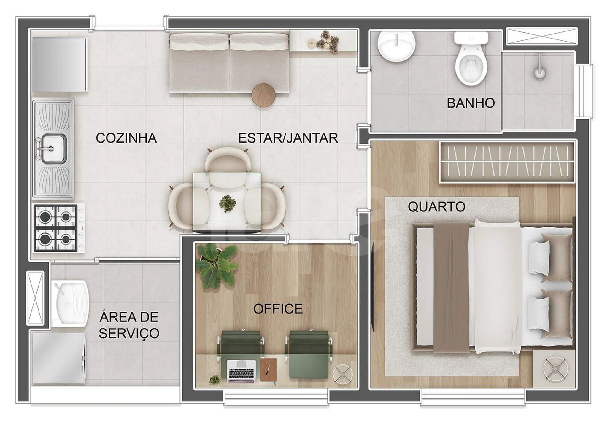 Planta — Apartamento 28,41 m²