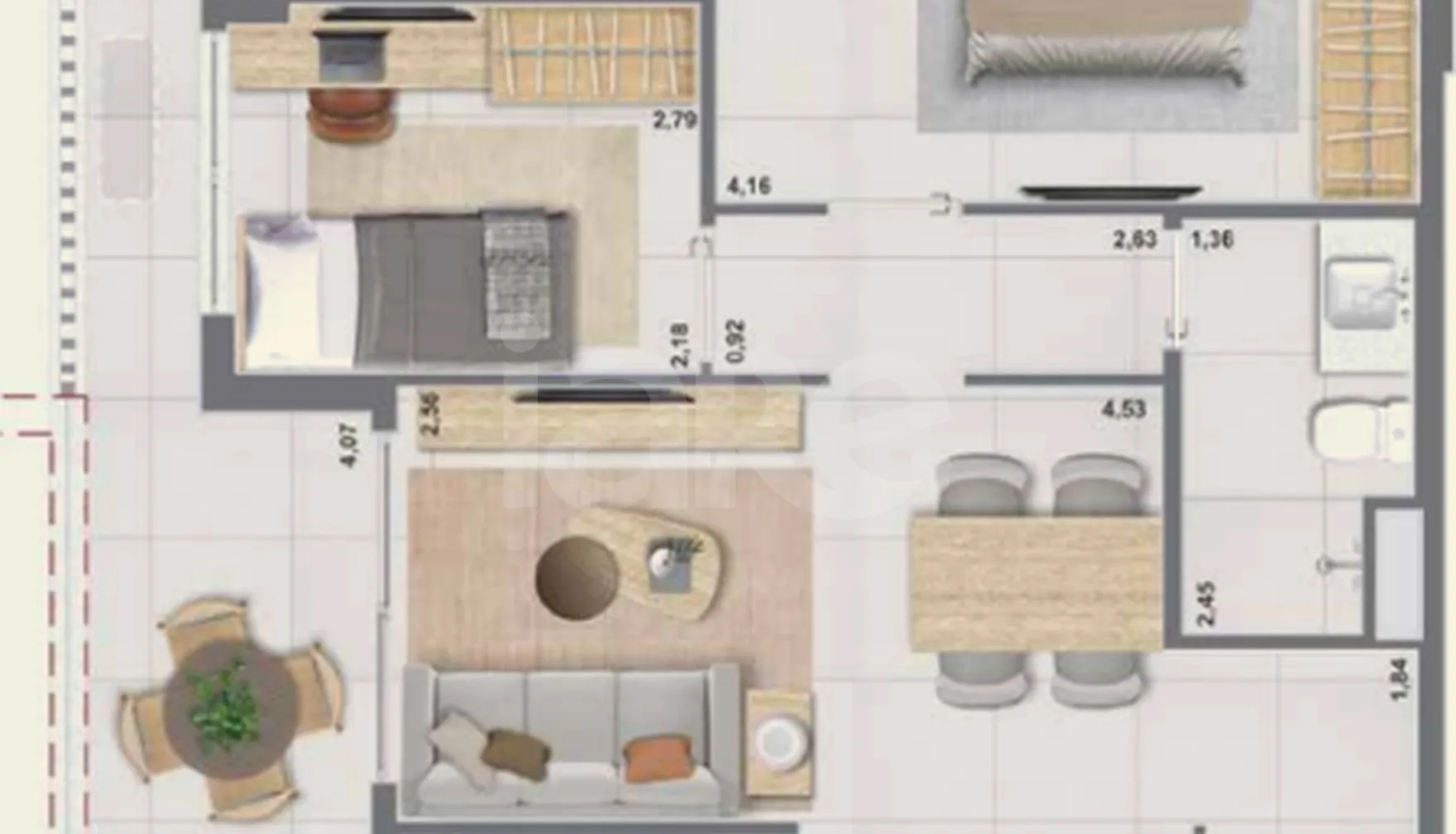 Planta — Apartamento 72,5 m²