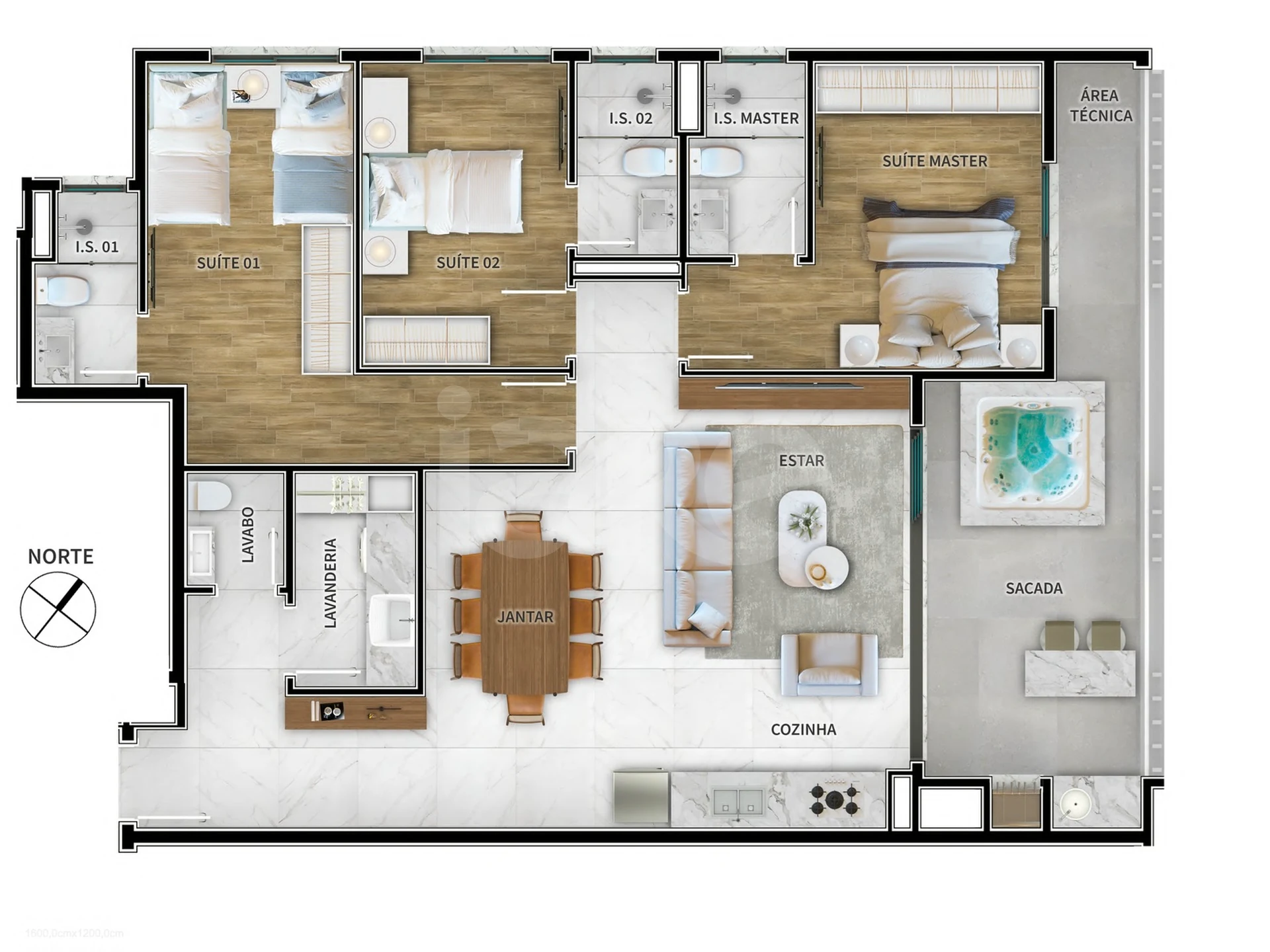Planta — Apartamento 131,88 m²