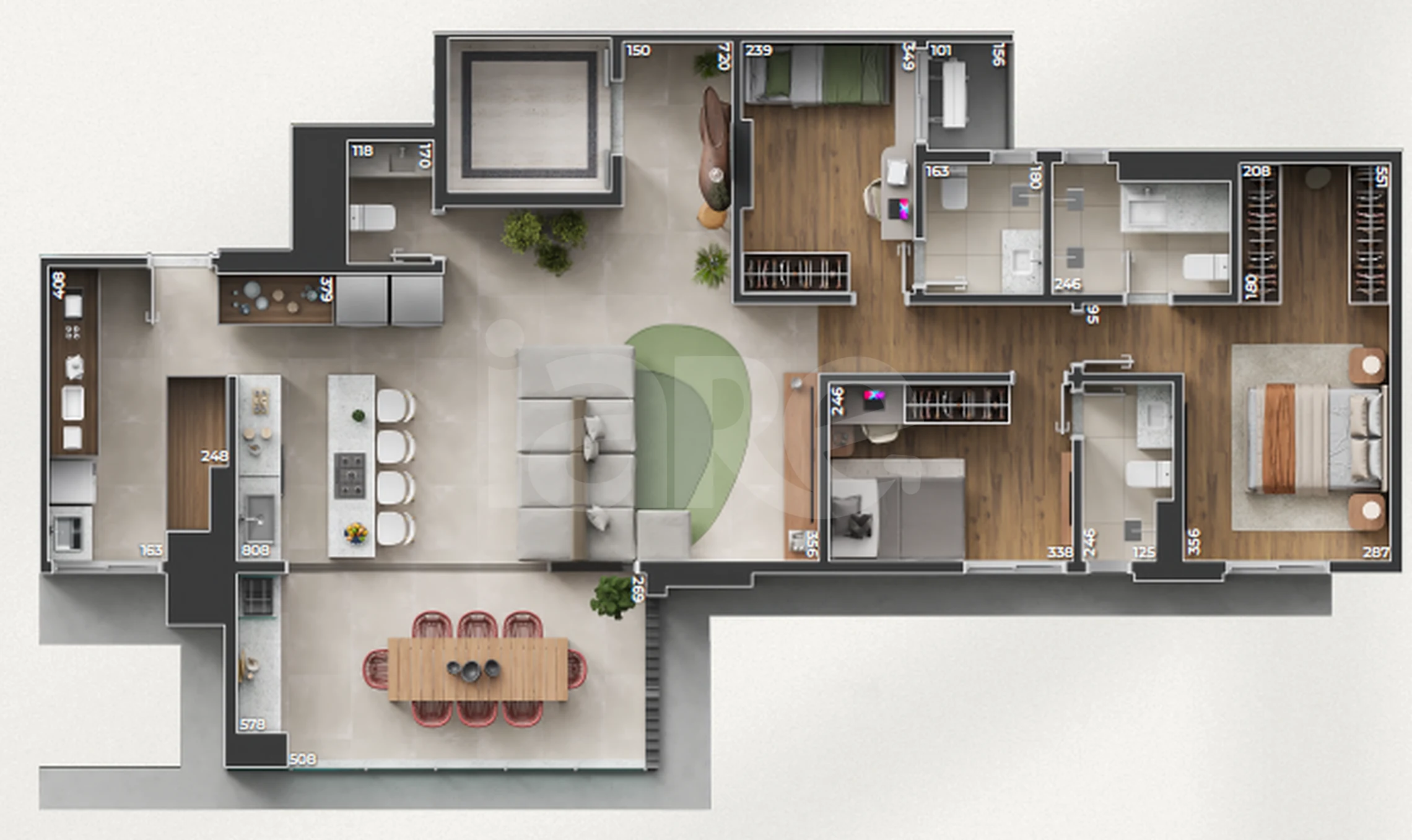 Planta — Apartamento 130,78 m²