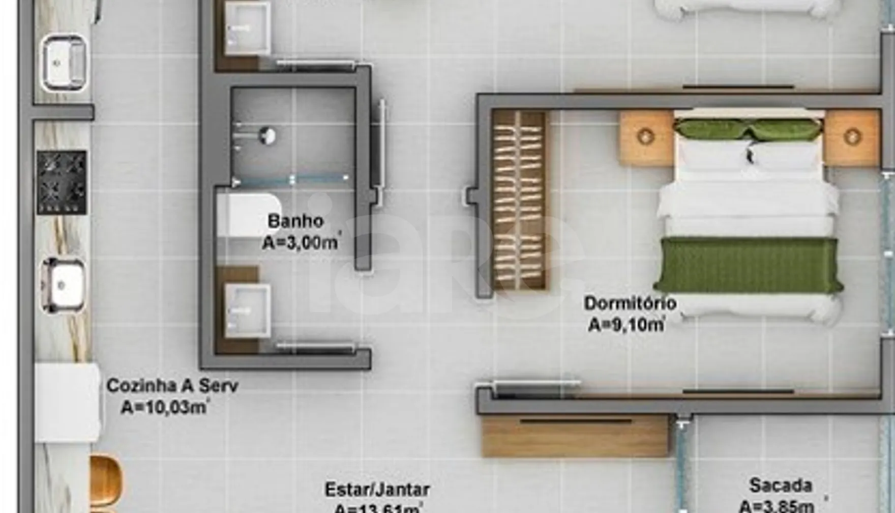 Planta — Apartamento 64,09 m²