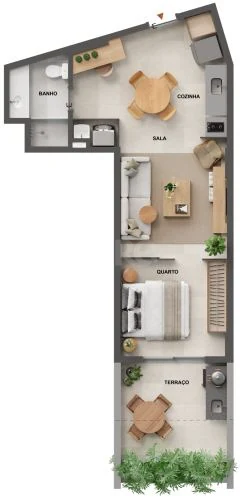 Planta — Garden 47,83 m²