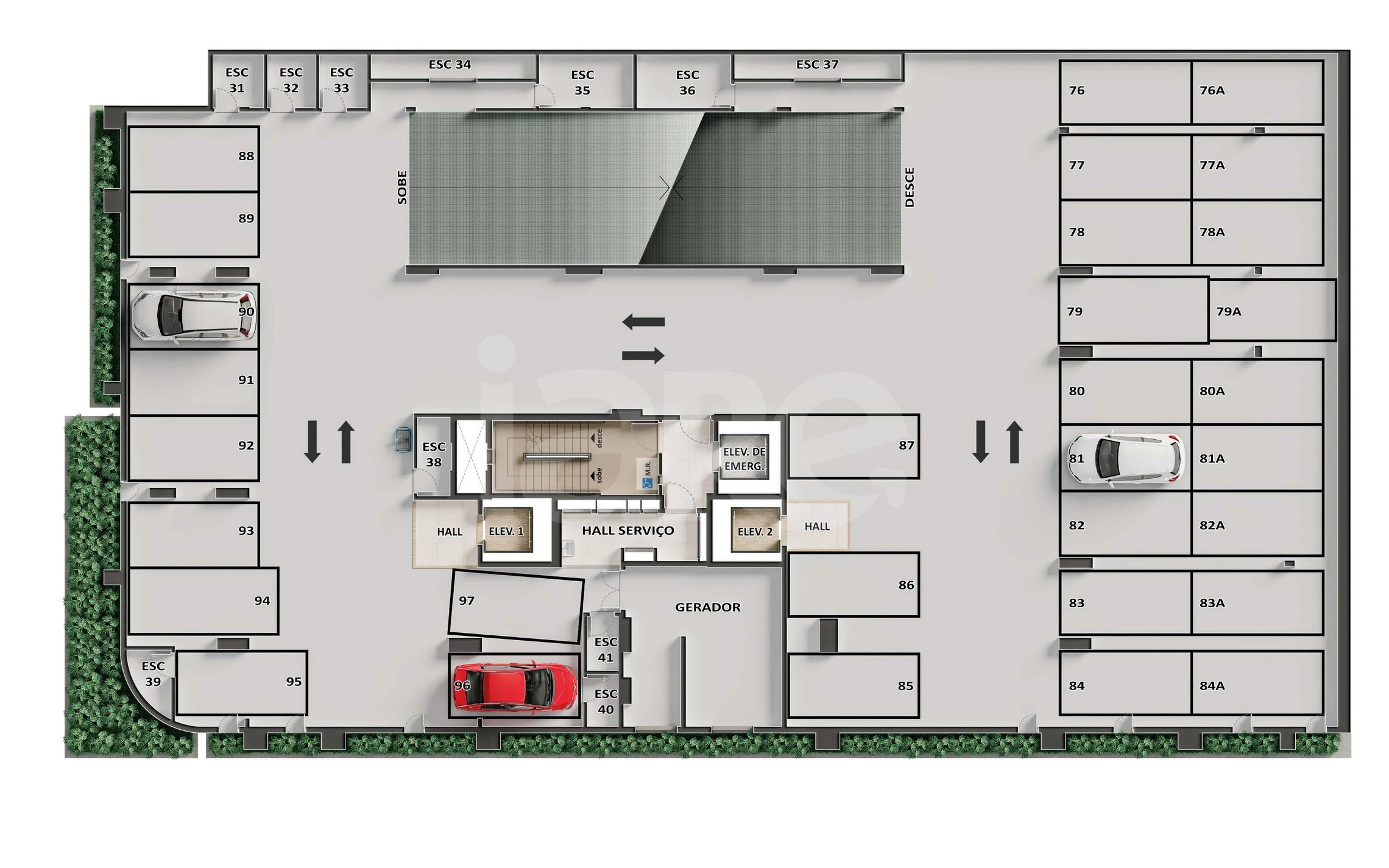Planta — Pavimento garagem 1