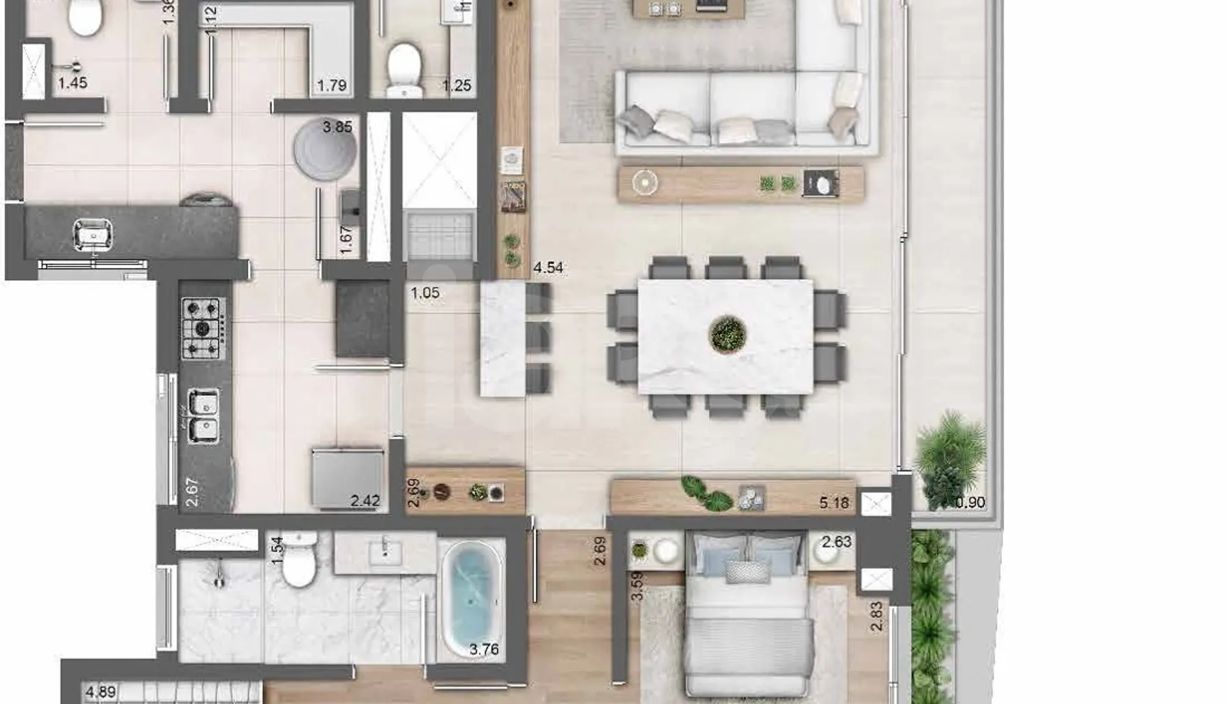 Planta — Apartamento 159,1 m²