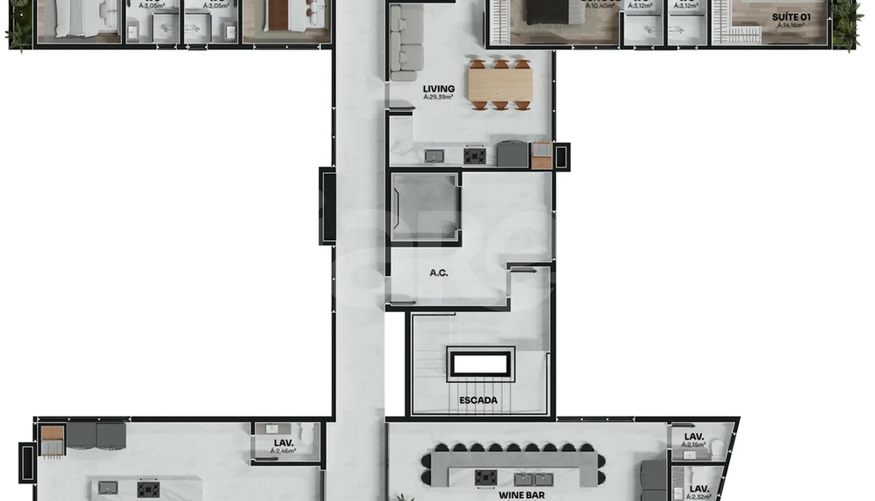 Planta — Pavimento rooftop