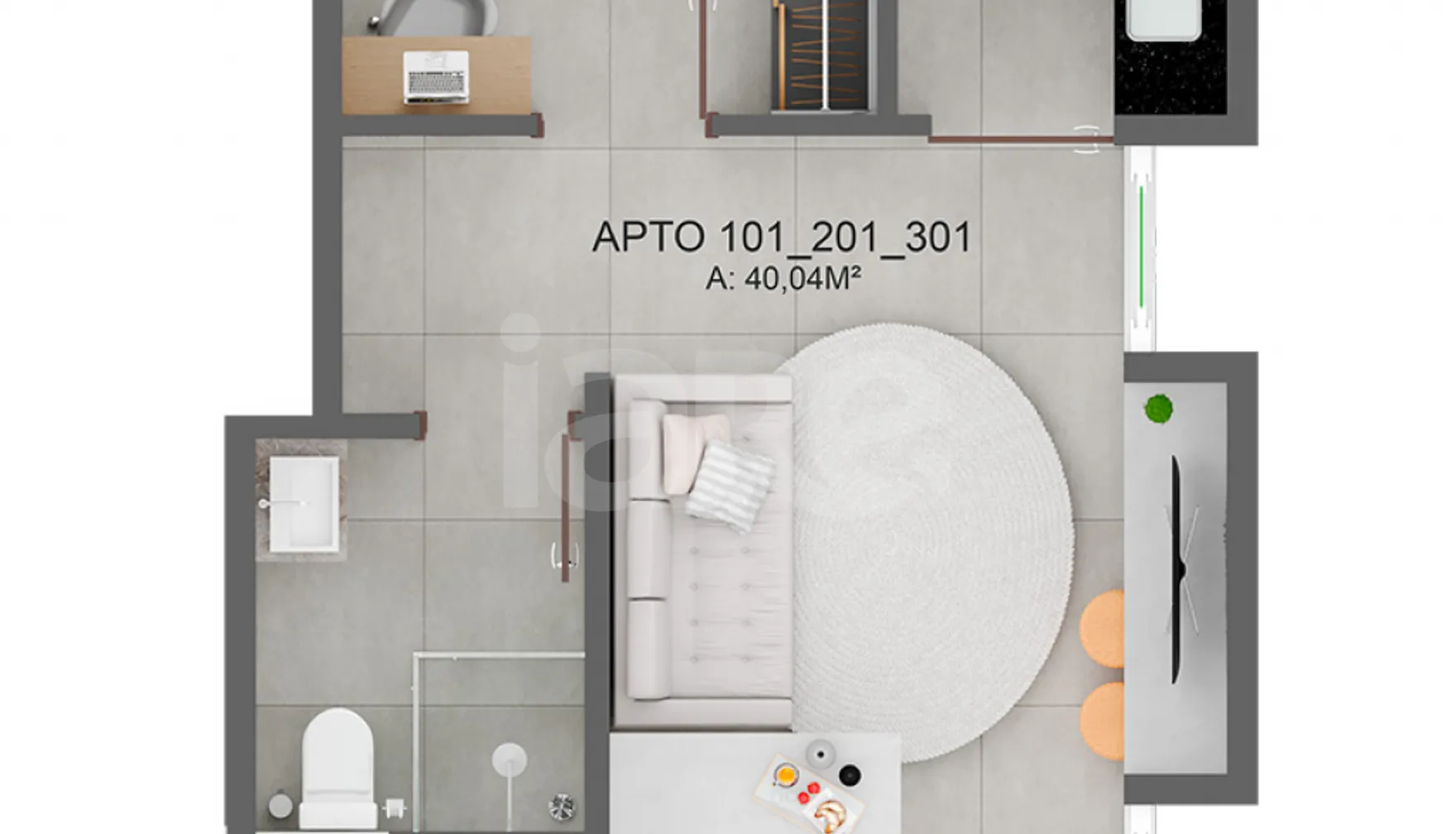 Planta — Apartamento 40,04 m²