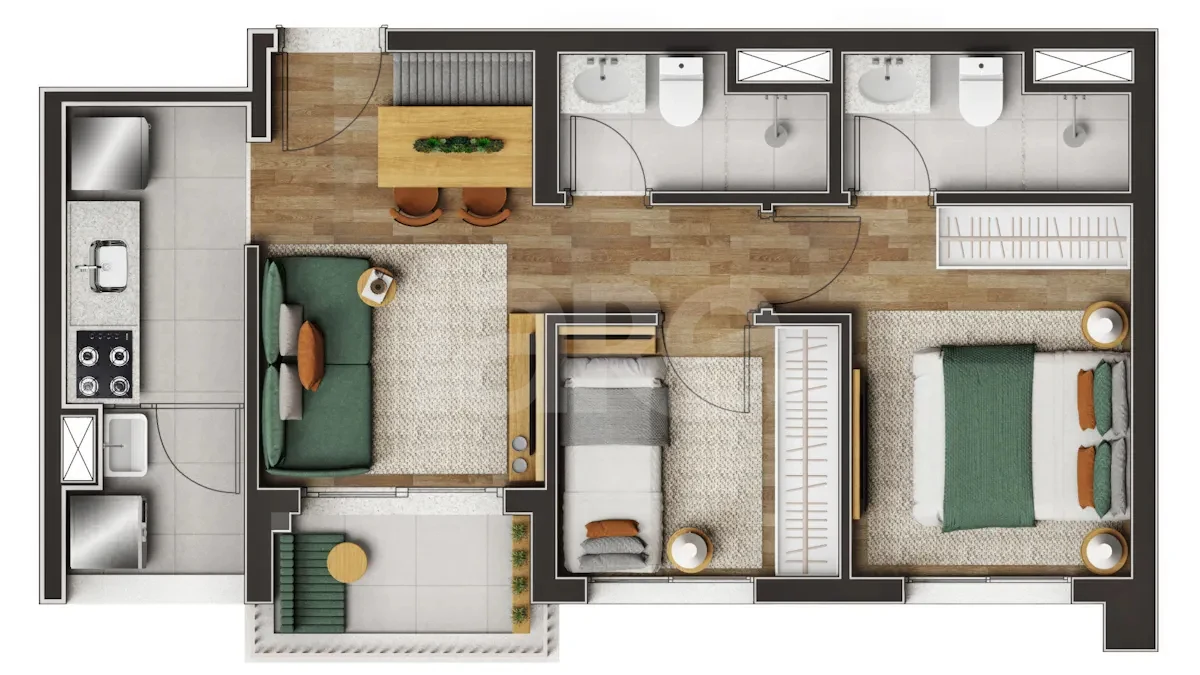 Planta — Apartamento 45 m²