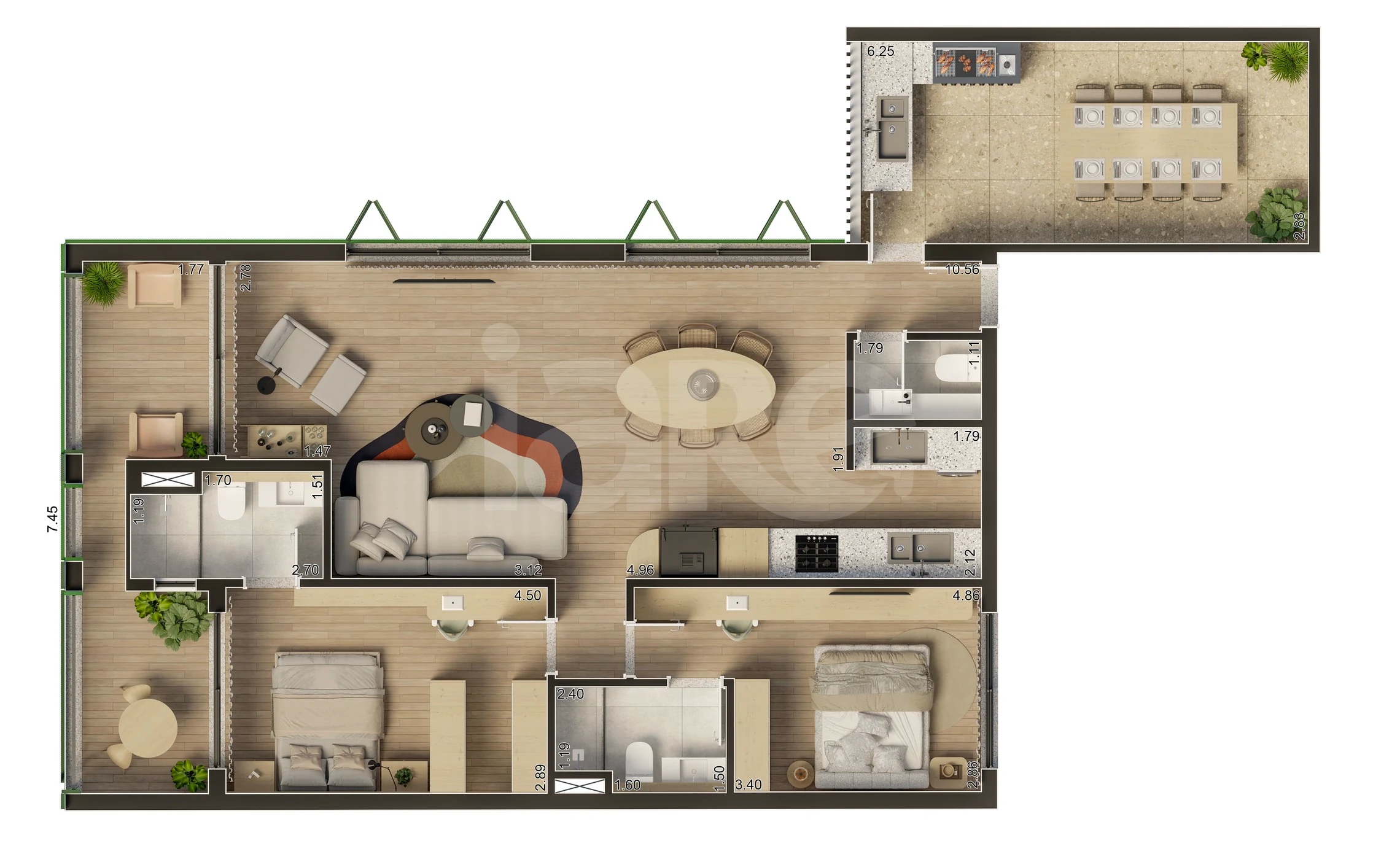 Planta — Garden 112,93 m²