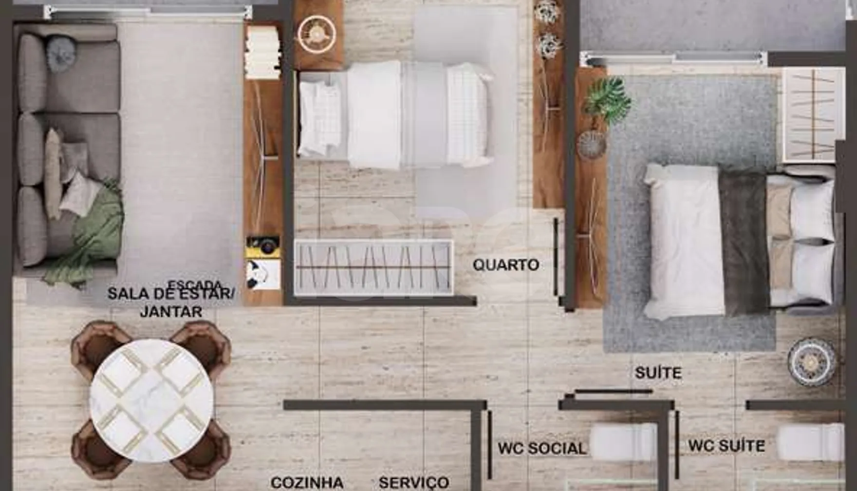 Planta — Apartamento 44,98 m²
