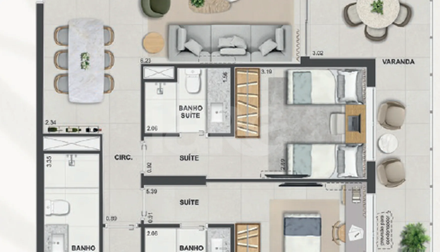 Planta — Apartamento 143,97 m²