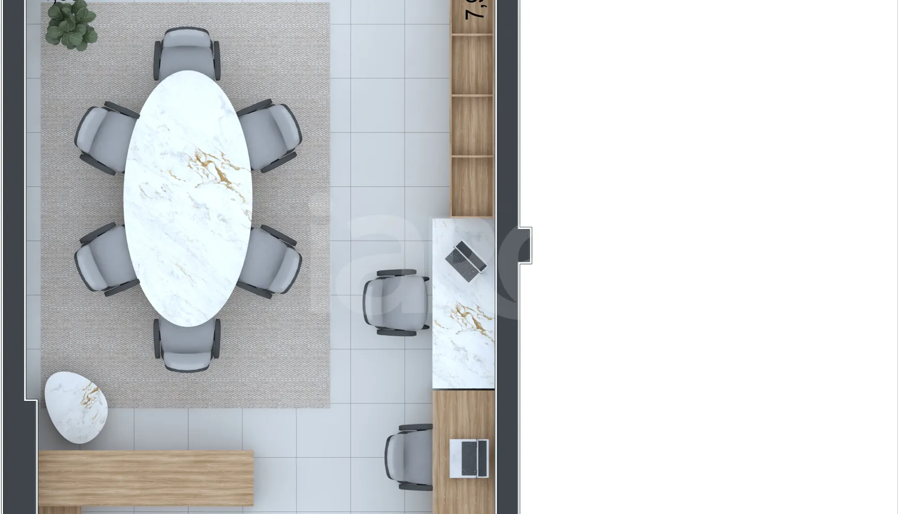 Planta — Sala com Área Ext. 53,31 m²