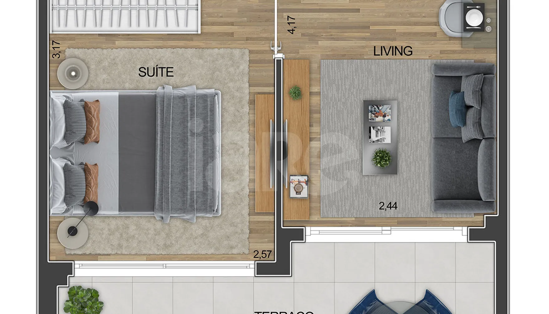 Planta — Apartamento 40,54 m²