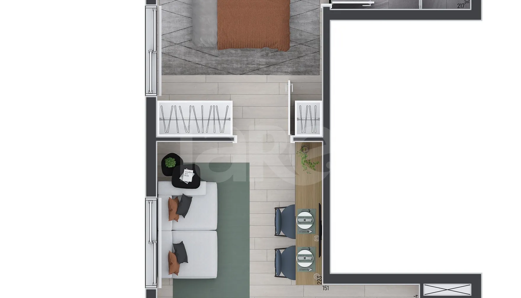 Planta — Apartamento 28,13 m²