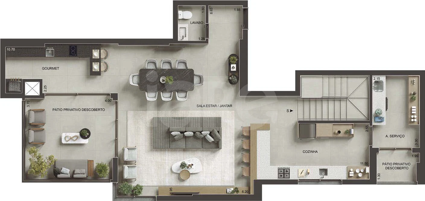 Planta — Garden 237,58 m² · 1º pavimento